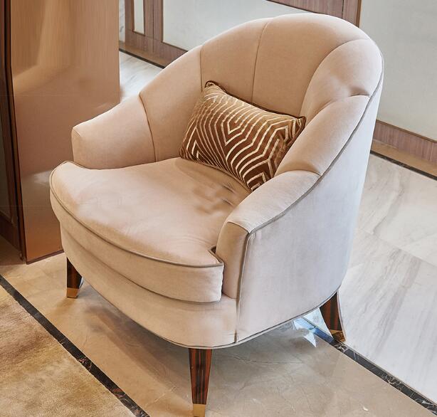 Fabric Upholstery Living Room Couches , Wooden Hotel Lounge Chair High End 0