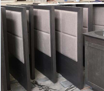 Upholstered Hotel Style Headboards , MDF Wood Bed Backboard With Double Dowel 0