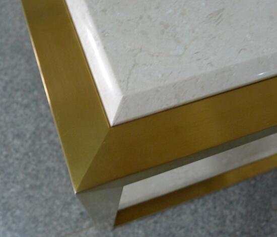 White Stone Top Living Spaces Coffee Table Furniture , Fully Assambled Oak Bedside Tables 1
