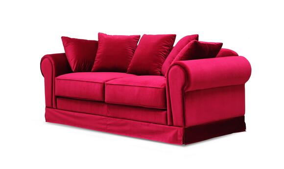 Fashion Linen Fabric 3 Seater Sofa 18'' For Hotel Lobby , Birch / Plywood 0