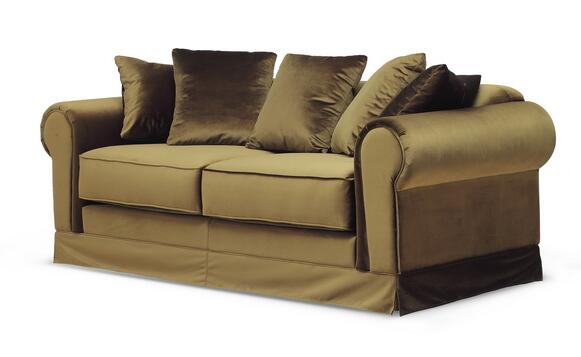 Fashion Linen Fabric 3 Seater Sofa 18'' For Hotel Lobby , Birch / Plywood 3