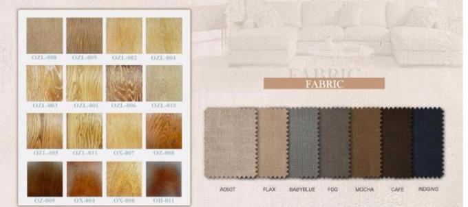 Fashion Linen Fabric 3 Seater Sofa 18'' For Hotel Lobby , Birch / Plywood 4
