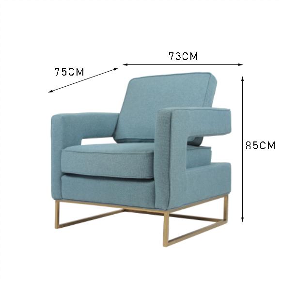 83*75*85cm Single Living Room Sofa With Hallow Metal Base 0
