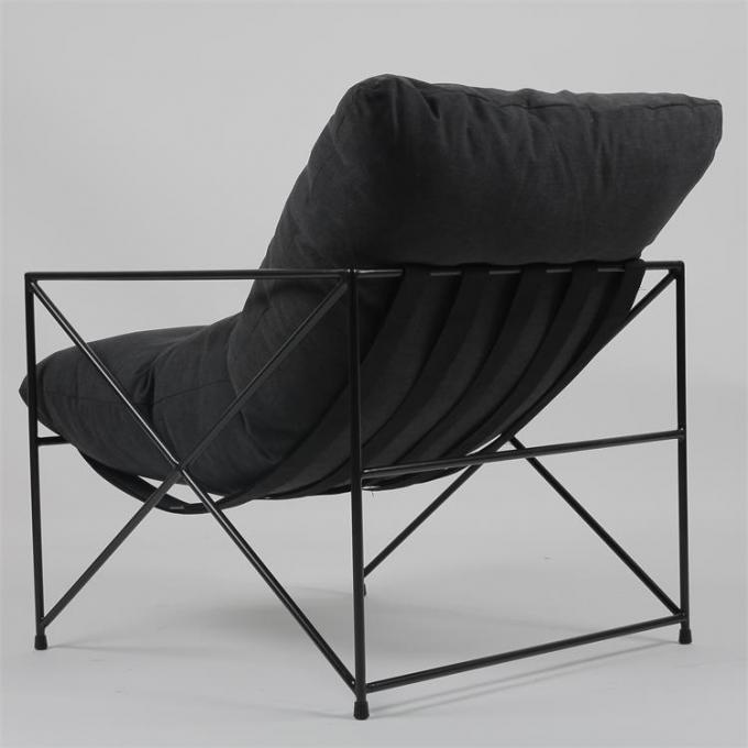 Wrought Iron Leisure Lazy ODM Single Fabric Sofa With Down Filling 2