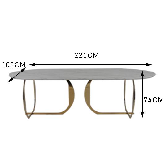 Modern Stainless Steel 160KG White Marble Top Dining Table 0