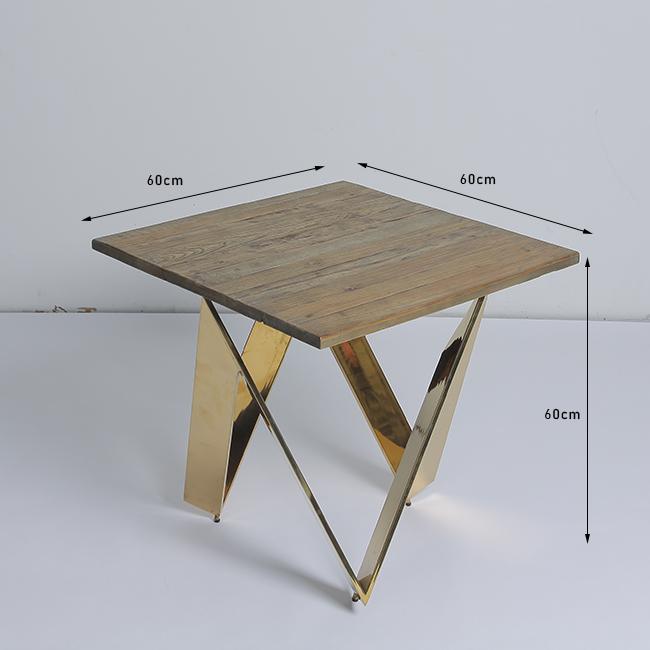 60x60x60cm Living Room Coffee Table X Shaped With Brass Leg 0