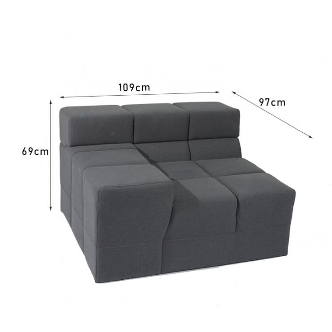 Nordic Linen Filled Velvet Grey Fabric Modular Sofa For Living Room 0