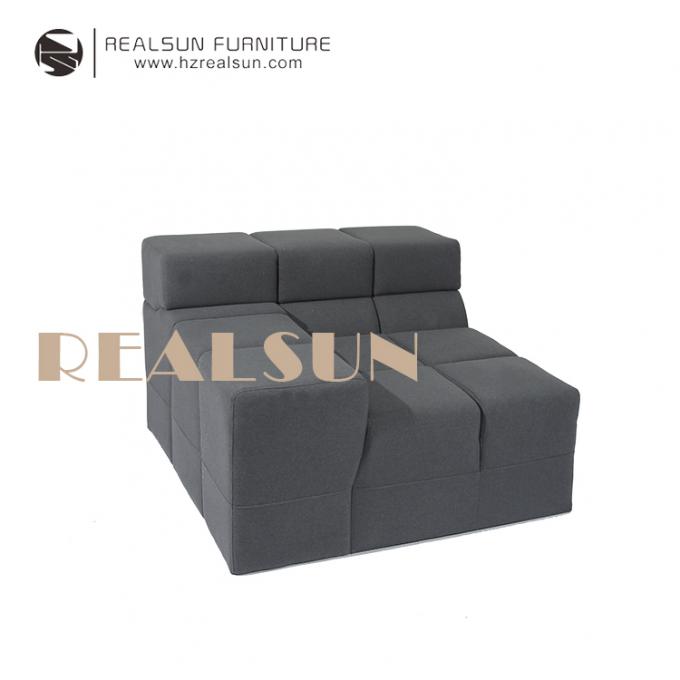 Nordic Linen Filled Velvet Grey Fabric Modular Sofa For Living Room 1