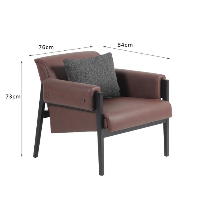 Hotel Furniture Set PU Leather Metal Frame Occasional Chair Height 73cm 0
