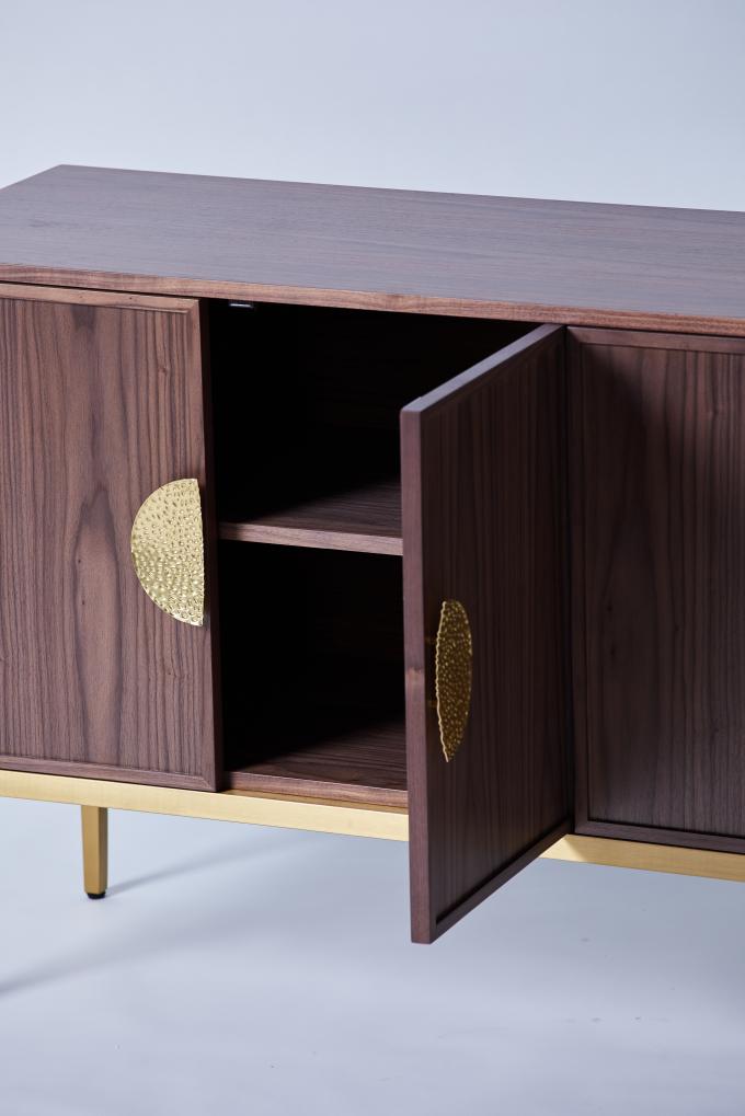 Solid Wood Modern Freestanding Bathroom Cabinet With Metal Legs 2