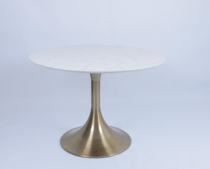 Stone Top Meja Kopi samping tempat tidur Base Baja Rustless Mewah Modern 1