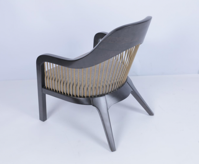 Customized Modern Occasional Chairs Kursi Lengan Kain Kayu Frame 2