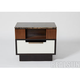 Walnut Veneer 5 Stars Hotel Furniture With Fluted Wood Panels And Soft Closing Drawers
