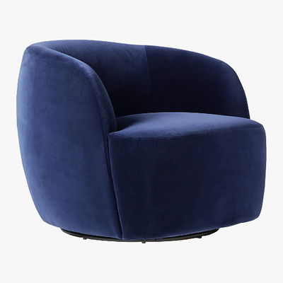 Beli Upholstered Single Round Armchair Durable Using Luxury Wooden Frame pembuatan online