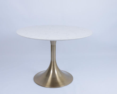 Stone Top Meja Kopi samping tempat tidur Base Baja Rustless Mewah Modern