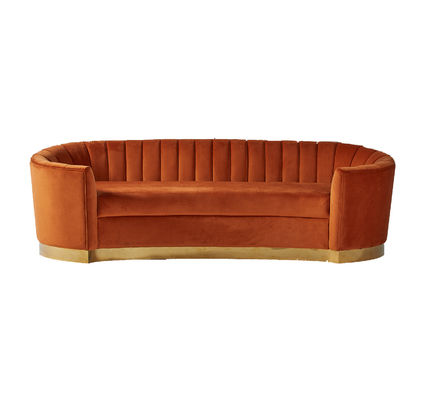 Beli European Style Modern Fabric Orange Velvet Curved Sofa pembuatan online