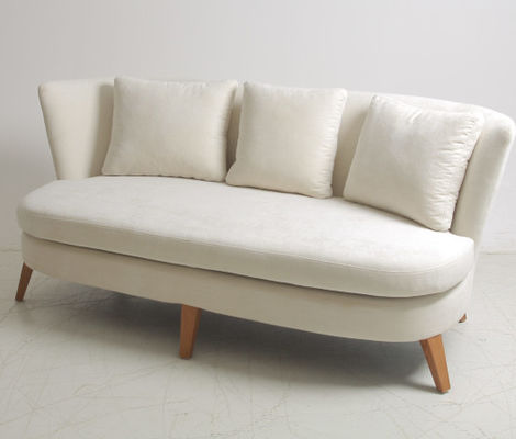 Beli Morden Design Living Room 3 Seater Fabric Sofa With Wooden Base pembuatan online
