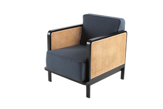 Harga yang bagus Linen Fabric Caned Back lounge Chairs Luxury Star Hotel Furniture on line