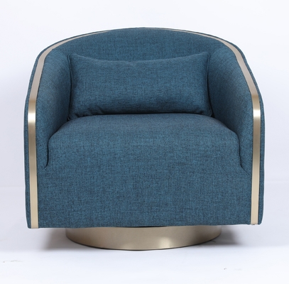 Harga yang bagus Modern Comfortable Blue Fabric Single lounge Armchair Sofa For hotel bedroom on line