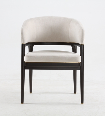 Harga yang bagus Solid beech wood white luxury Fabric Living Room commercial grade Leisure dining Chair on line