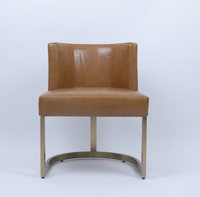 Harga yang bagus Hotel luxury Metal Golden Leather Living Room Leisure dining Chair on line