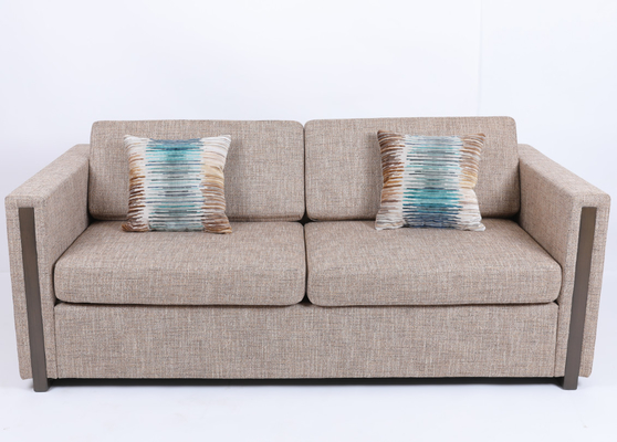 Harga yang bagus Fabric Upholstered Wooden Arm Hotel Queen Sofa Sleeper Luxury Modern Design on line