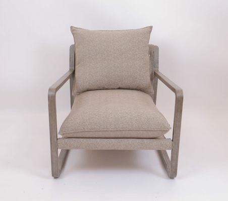 Harga yang bagus Hotel Bedroom Solid Oak Wood Lounge Chair Stainless Steel Base on line