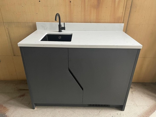 Harga yang bagus Black HPL And White Quartz Hotel Minibar For Resort Project on line