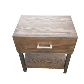 Harga yang bagus Luxury Light Oak Bedside Table King / Queen Size For Hospitality Bedroom on line