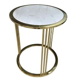 Harga yang bagus Brass / Gold Glass Living Room Coffee Table Decoration For Hotel Bedroom on line
