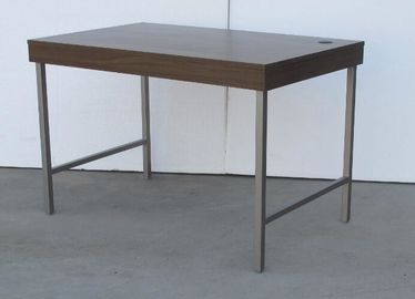 Harga yang bagus Wooden Top Hotel Writing Desk Metal Legs For Study / Dining , Dark Color on line
