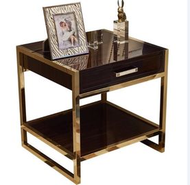 Harga yang bagus High End Hotel Bedside Tables 1 Drawer For 5 Star , Marble Top Nightstand on line