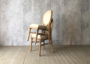 Harga yang bagus Elegant Oak Wood Round Back Dining Room Chairs Fabric Leisure For Hotel / Restaurant on line