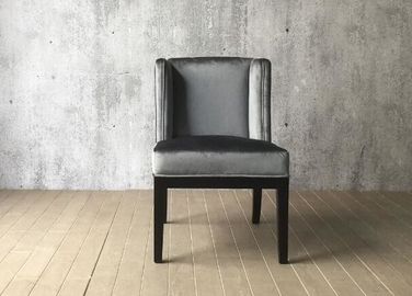 Harga yang bagus Grey Velvet Wood And Fabric Dining Room Chairs Indoor Type French Style on line