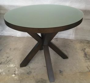 Harga yang bagus 6MM Tempered Glass Top Round Dining Table Hotel Interior Furniture ISO Listed on line