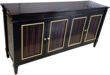 Harga yang bagus Ebony Wood 4 Door Dresser Brass Metal Boutique Hotel Furniture Eco Friendly on line