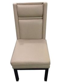 Harga yang bagus Leather Beige Color Upholstered Dining Chairs With Black Legs / High Denisty Foam on line