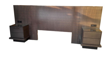 Harga yang bagus Queen Size Hotel Style Headboards 2 Night Stands Hospitality Case Goods Dark Walnut Color on line