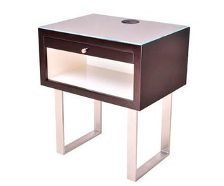 Harga yang bagus Bedroom Solid Wood Night Stand For 5 Star Hotel / Metal Frame Bed Side Tables on line