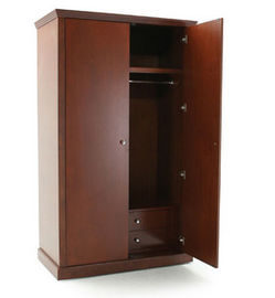 Harga yang bagus Free Standing 2 Door Wooden Wardrobe , Solid Wood Wardrobes For Modern Hotel on line
