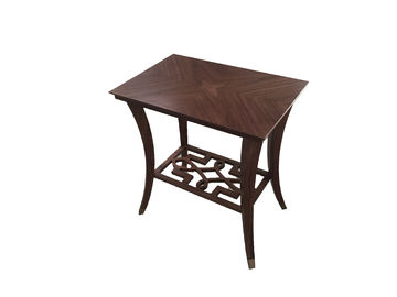 Harga yang bagus Glass Top Hotel Bedroom Furniture Walnut Veneer With Oversized , Dark Color on line