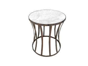 Harga yang bagus Gold Metal Base Living Room Side Tables For Hotel Furniture , Modern Round Coffee Table on line