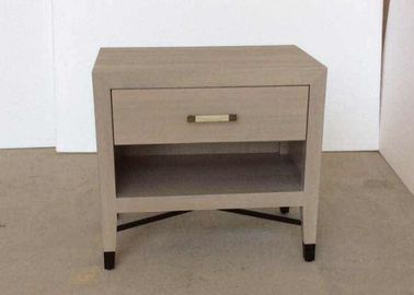 Harga yang bagus Oak wood veneer HPL top wooden grey color night stand,bed side table on line