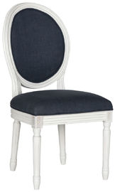 Harga yang bagus French  New model modern style oval back white wood frame with  black  fabric wood dining chair on line