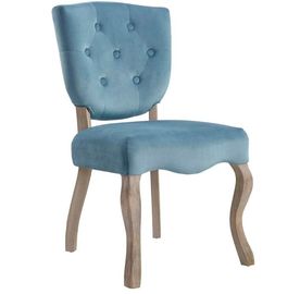 Harga yang bagus Antique Furniture Dining Room Chairs Button Tufted Blue Color Linen Fabric on line