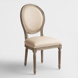 Harga yang bagus French style vintage natural oak wood frame wooden dining chair on line