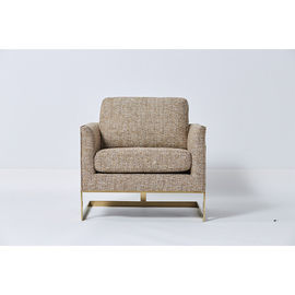 Harga yang bagus Natural Linen Material Fabric Brown Color Sofas For Small Spaces , Long Life on line