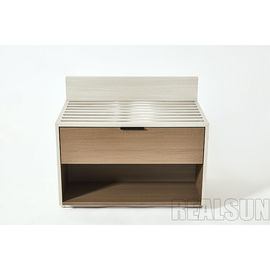 Harga yang bagus Hampton Inn Hotel HPL Solid Wood Bedside Table With Drawer And Soft Close Drawer Slides on line