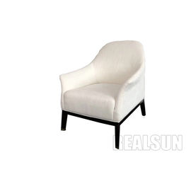 Harga yang bagus Custom Lounge Chairs Single Seater Wooden Sofa Chair Black Solid Wood Leg With Linern Fabric on line