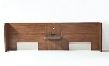 Harga yang bagus Custom Made Hospitality Hotel Style Headboards Walnut HPL Queen Size With LED Lights on line
